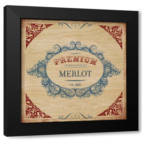 MERLOT Black Modern Wood Framed Art Print with Double Matting by PI Studio