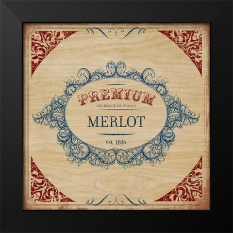 MERLOT Black Modern Wood Framed Art Print by PI Studio