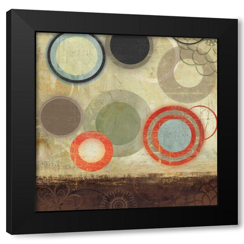 Circles I Black Modern Wood Framed Art Print with Double Matting by PI Studio