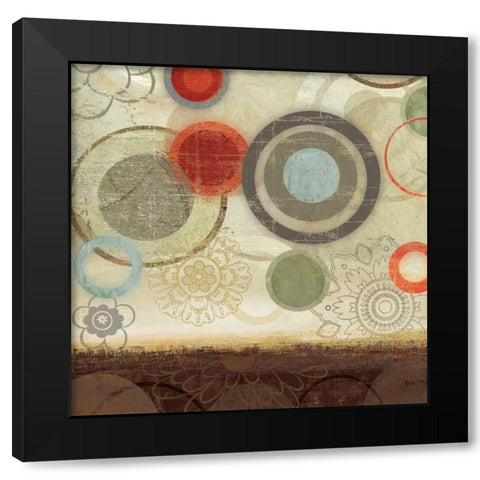 Circles II Black Modern Wood Framed Art Print with Double Matting by PI Studio