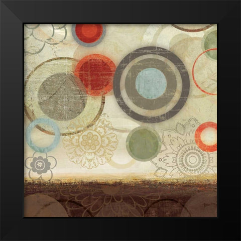 Circles II Black Modern Wood Framed Art Print by PI Studio