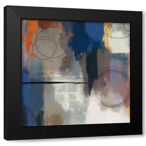 Indigo Touch II Black Modern Wood Framed Art Print with Double Matting by PI Studio