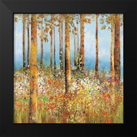 Field of Flowers I Black Modern Wood Framed Art Print by PI Studio