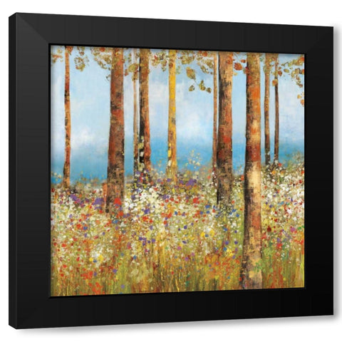 Field of Flowers  II Black Modern Wood Framed Art Print with Double Matting by PI Studio