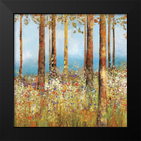 Field of Flowers  II Black Modern Wood Framed Art Print by PI Studio