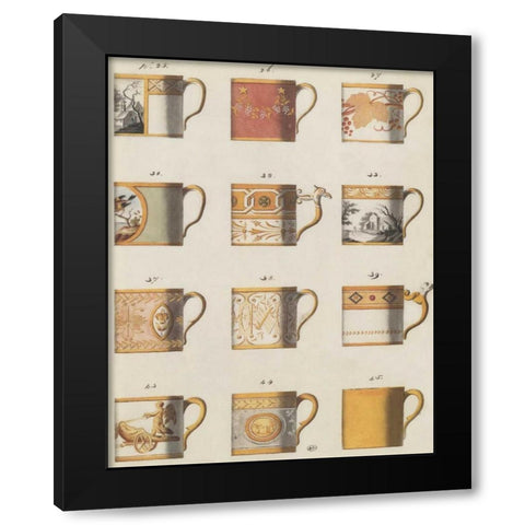 Teacups I Black Modern Wood Framed Art Print by PI Studio