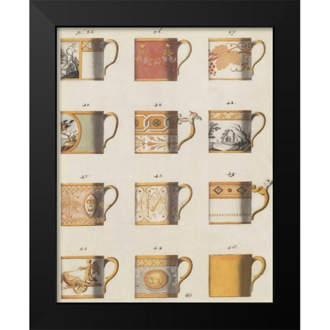 Teacups I Black Modern Wood Framed Art Print by PI Studio
