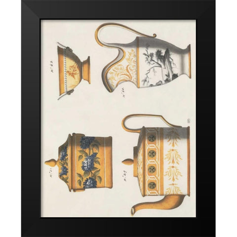 Serving Set Black Modern Wood Framed Art Print by PI Studio