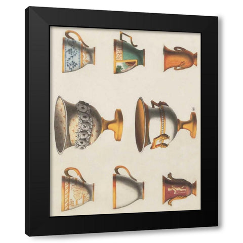 Assorted Vessels I Black Modern Wood Framed Art Print with Double Matting by PI Studio