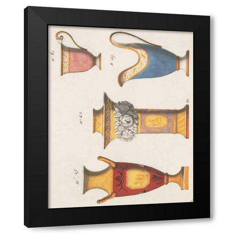 Assorted Vessels II Black Modern Wood Framed Art Print with Double Matting by PI Studio