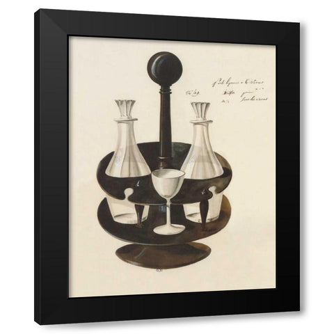 Carafes I Black Modern Wood Framed Art Print with Double Matting by PI Studio