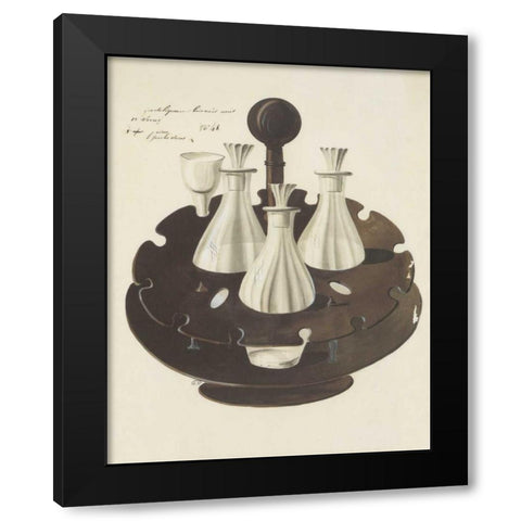 Carafes II Black Modern Wood Framed Art Print with Double Matting by PI Studio