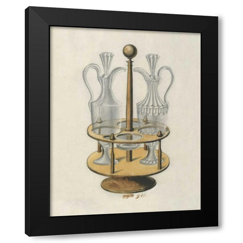 Carafes V Black Modern Wood Framed Art Print with Double Matting by PI Studio