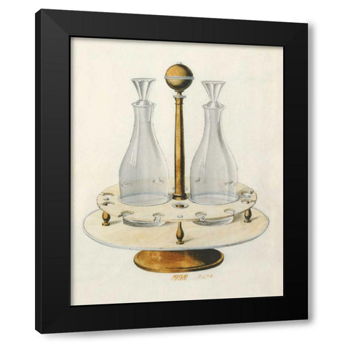 Carafes VI Black Modern Wood Framed Art Print with Double Matting by PI Studio