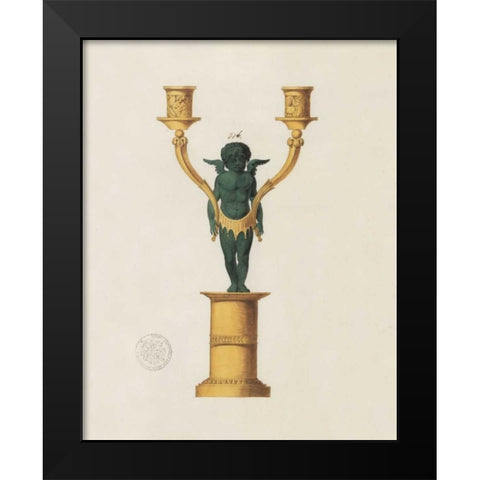 Cherub Candelabra Black Modern Wood Framed Art Print by PI Studio