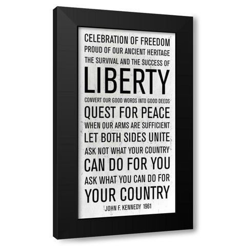 JFK speech Black Modern Wood Framed Art Print with Double Matting by PI Studio