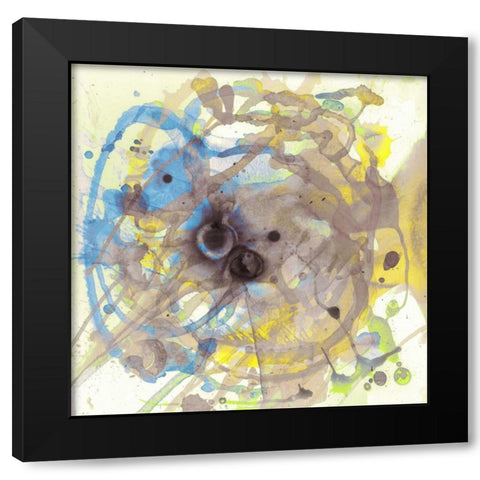 Watercolour Abstract I Black Modern Wood Framed Art Print with Double Matting by PI Studio