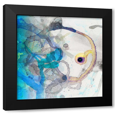 Watercolour Abstract II Black Modern Wood Framed Art Print with Double Matting by PI Studio