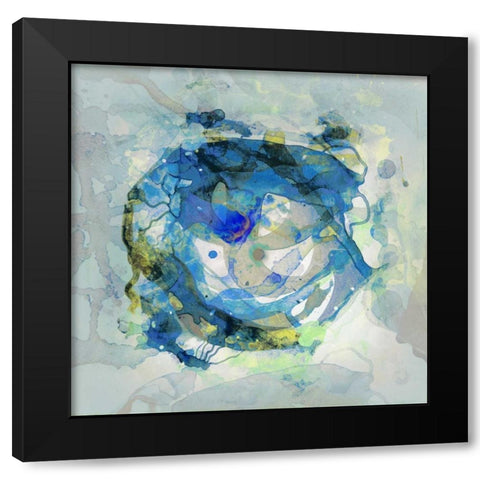 Watercolour Abstract III Black Modern Wood Framed Art Print with Double Matting by PI Studio