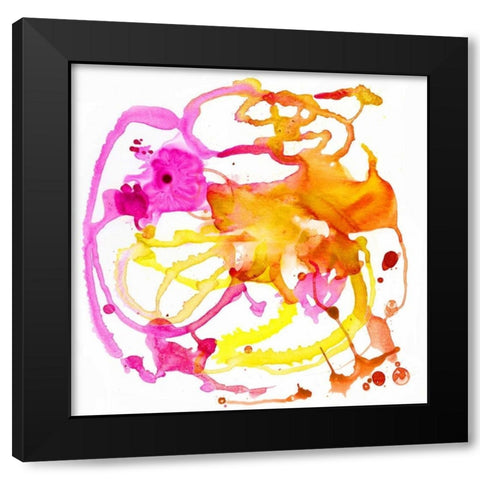 Watercolour Abstract IV Black Modern Wood Framed Art Print with Double Matting by PI Studio