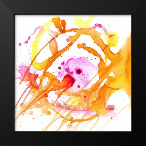 Watercolour Abstract V Black Modern Wood Framed Art Print by PI Studio