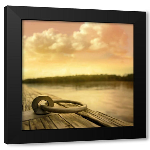 Dockside Black Modern Wood Framed Art Print with Double Matting by PI Studio