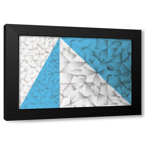 Triangles Squared Black Modern Wood Framed Art Print with Double Matting by PI Studio