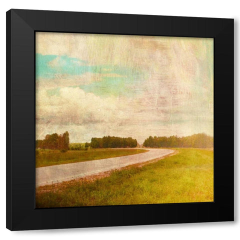 Vintage Road Black Modern Wood Framed Art Print with Double Matting by PI Studio