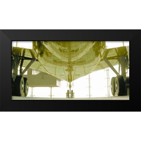Aeronautical V Black Modern Wood Framed Art Print by PI Studio