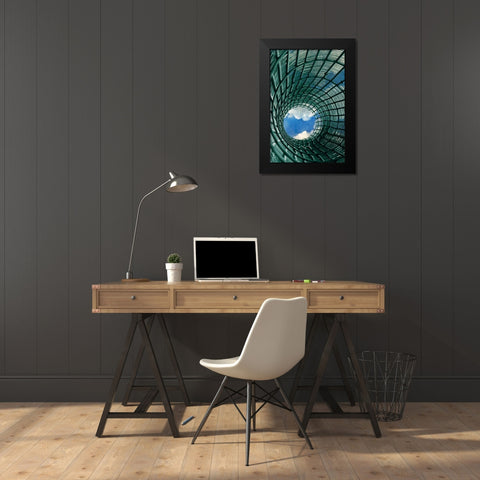 Vertigo Black Modern Wood Framed Art Print by PI Studio