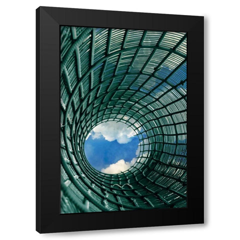 Vertigo Black Modern Wood Framed Art Print with Double Matting by PI Studio