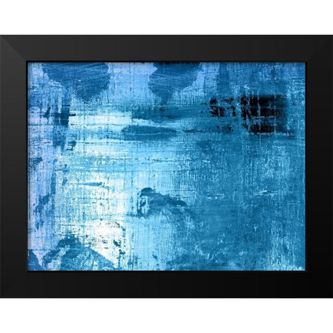 BLEU Black Modern Wood Framed Art Print by PI Studio