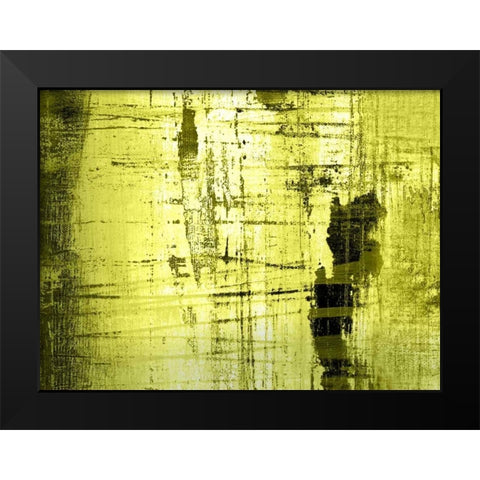 VERT LIME Black Modern Wood Framed Art Print by PI Studio