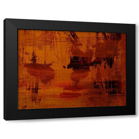 ROUILLE Black Modern Wood Framed Art Print with Double Matting by PI Studio