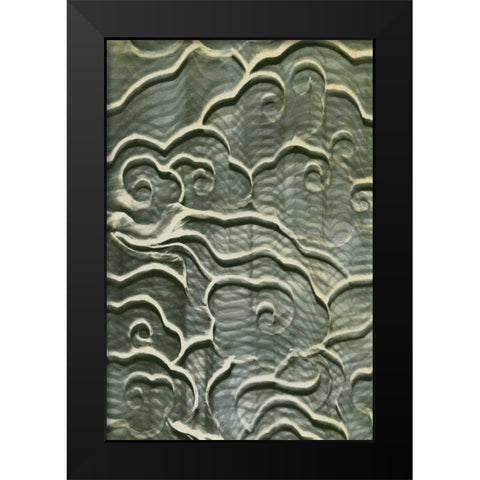 Steel Waves Black Modern Wood Framed Art Print by PI Studio