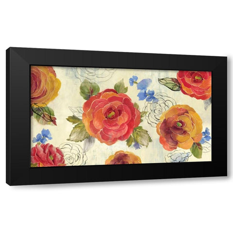 Amelia Flowers Black Modern Wood Framed Art Print with Double Matting by PI Studio