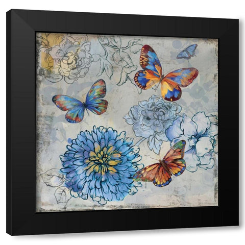 Gently Black Modern Wood Framed Art Print with Double Matting by PI Studio
