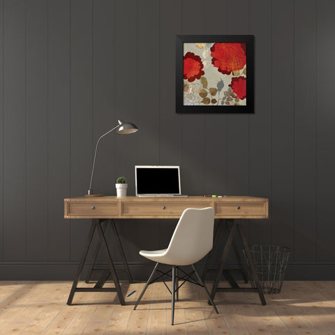 Rosa I Black Modern Wood Framed Art Print by PI Studio