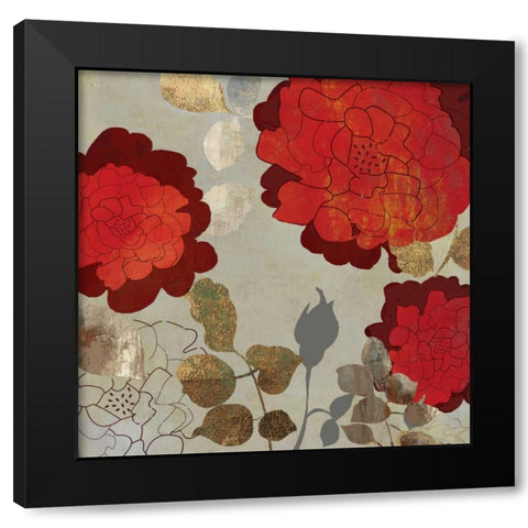 Rosa I Black Modern Wood Framed Art Print with Double Matting by PI Studio