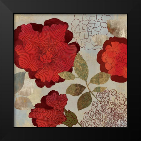 Rosa II Black Modern Wood Framed Art Print by PI Studio