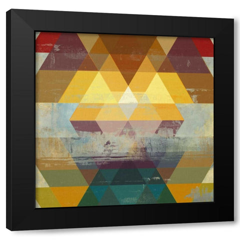 Geometrics II Black Modern Wood Framed Art Print with Double Matting by PI Studio