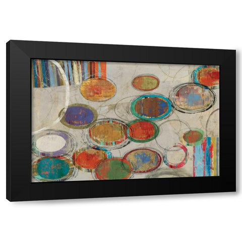 Oval and Oval Black Modern Wood Framed Art Print with Double Matting by PI Studio