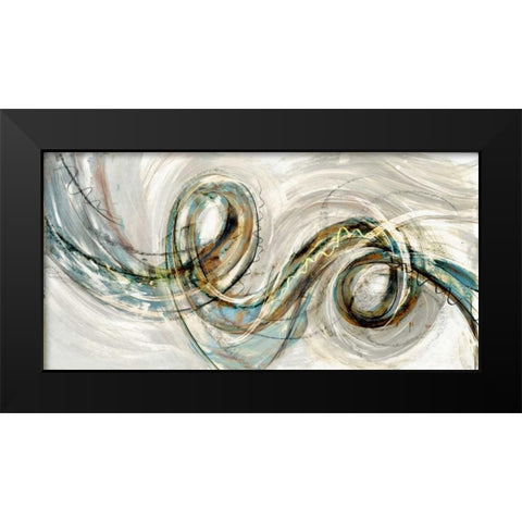 Swirly Whirly II Black Modern Wood Framed Art Print by PI Studio