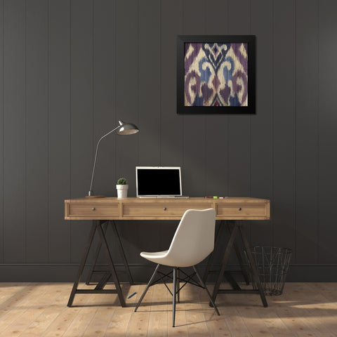 Traveller Ikat Black Modern Wood Framed Art Print by PI Studio