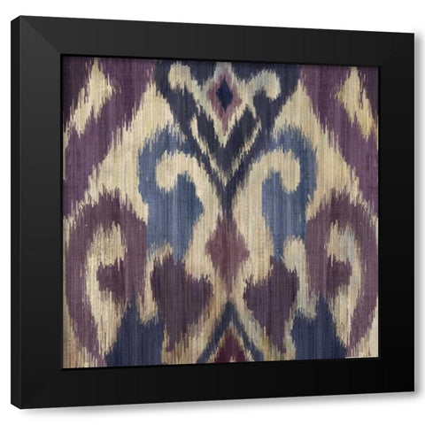 Traveller Ikat Black Modern Wood Framed Art Print with Double Matting by PI Studio