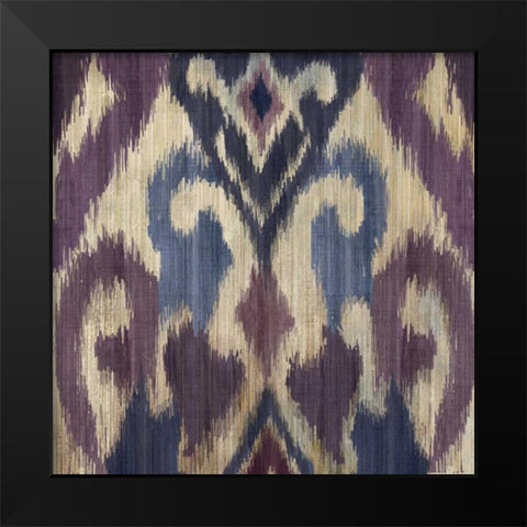 Traveller Ikat Black Modern Wood Framed Art Print by PI Studio