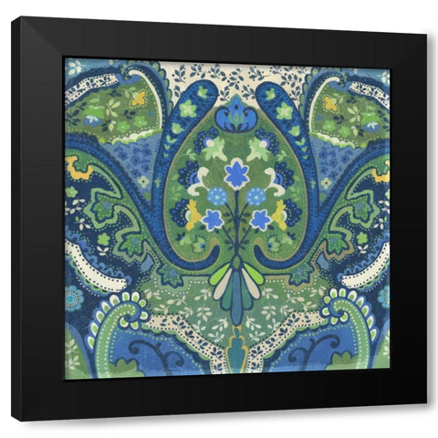 Garden Mosaic I Black Modern Wood Framed Art Print with Double Matting by PI Studio