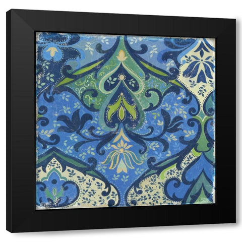 Garden Mosaic II Black Modern Wood Framed Art Print with Double Matting by PI Studio