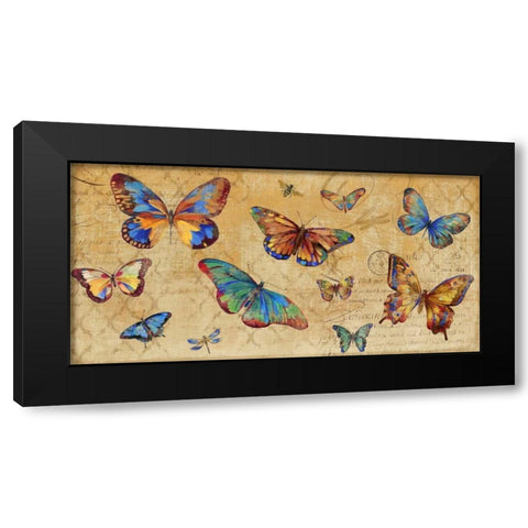 Butterflies in Flight Black Modern Wood Framed Art Print by PI Studio