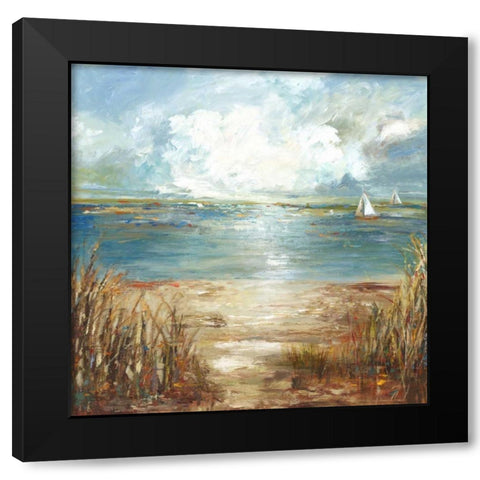 A Stolen Moment Black Modern Wood Framed Art Print with Double Matting by PI Studio